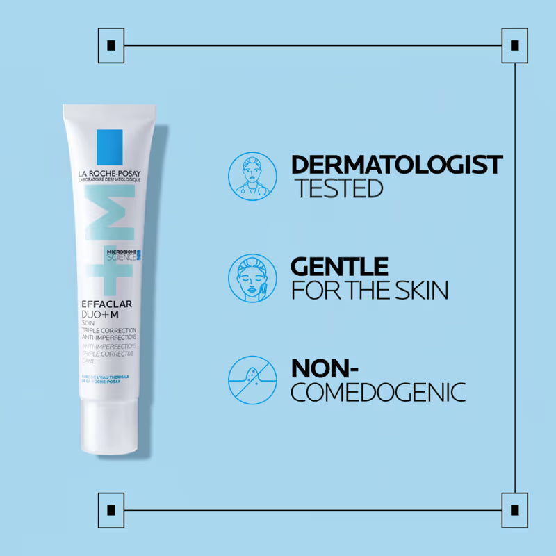 La Roche-Posay Effaclar Duo+M Gel with Salicylic acid, Anti-Acne Moisturiser for Acne-Prone Skin ( Pack of 2 )