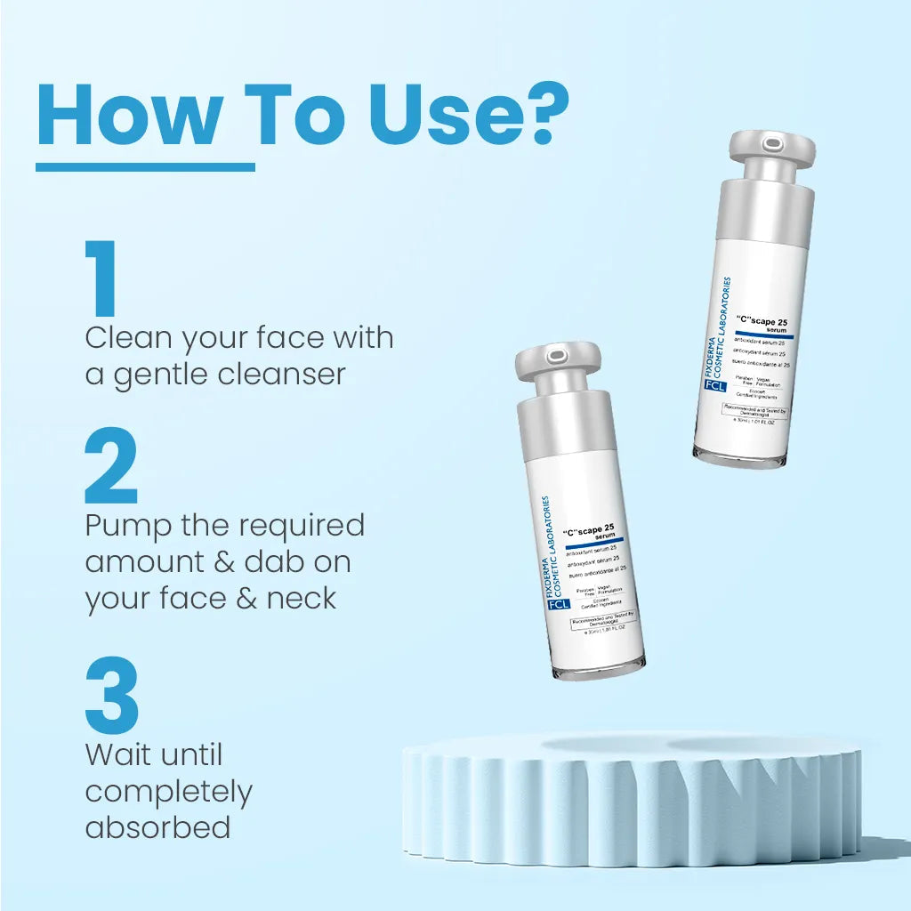 FCL C Scape 25 Serum, 30 ml  with 25% Vitamin C Serum – Brightens Skin, Fades Dark Spots & Boosts Collagen