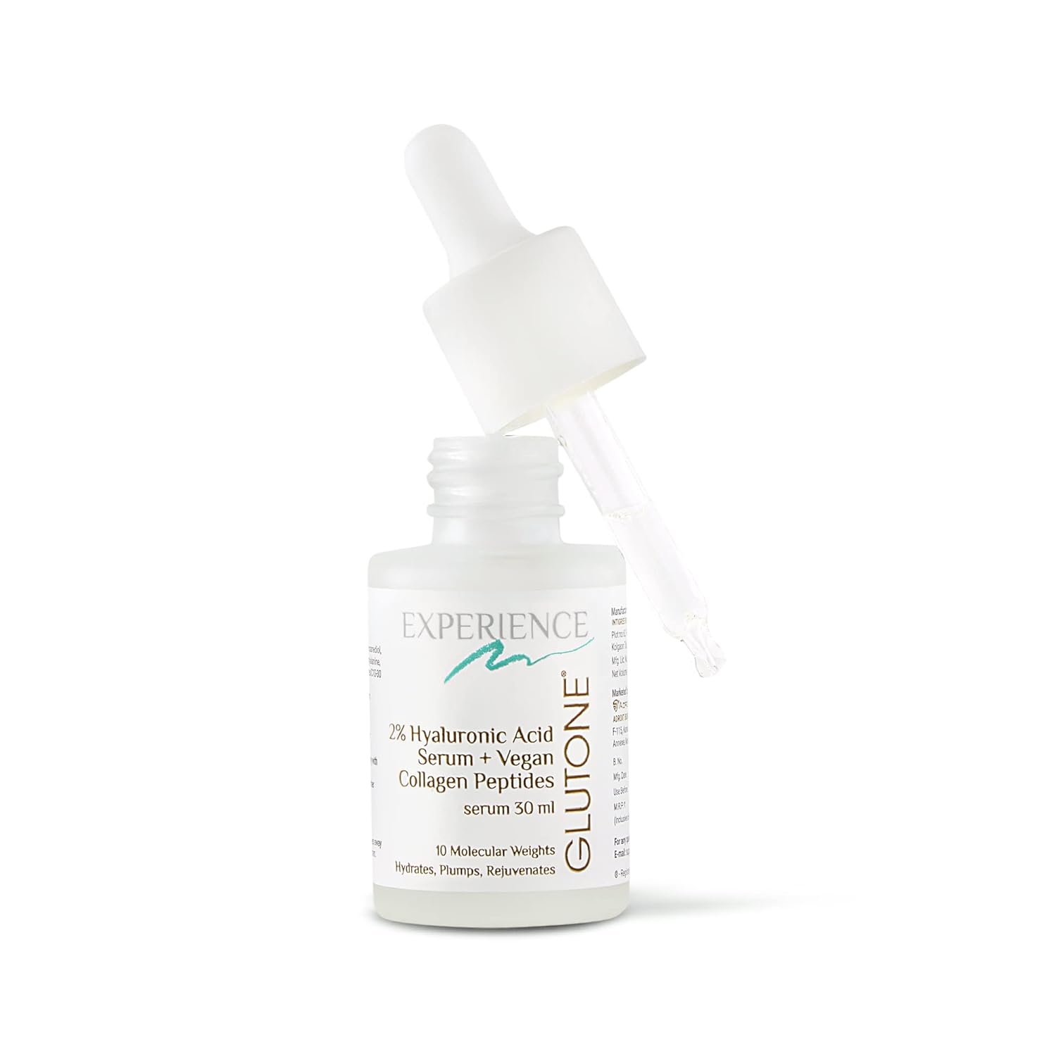 Glutone 2% Hyaluronic Acid Serum with Vegan collagen peptide |10 molecular weight Hyaluronic Acid for Intense Hydration | for Anti Ageing, Glowing & Plump skin | Reduced Fine lines & wrinkles | 30ml