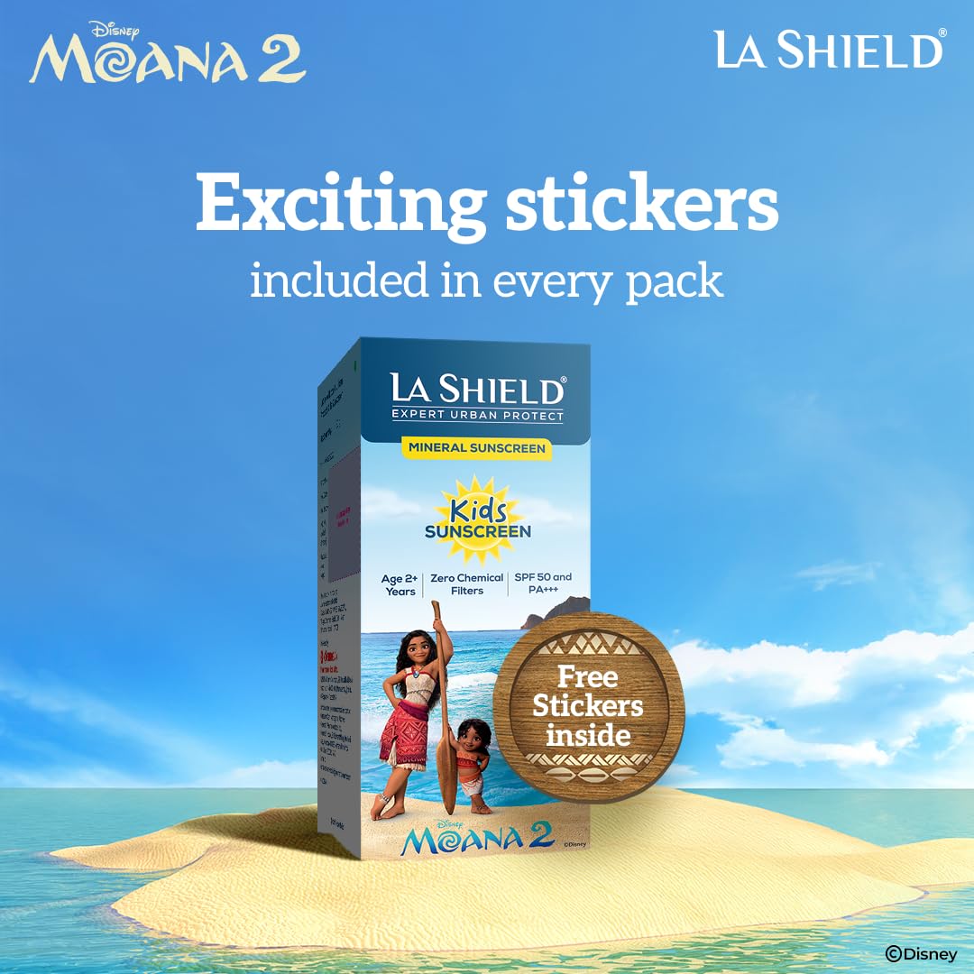 La Shield Kids Sunscreen Gel SPF 50 PA+++|100% Mineral Sunscreen|For kids above 2 years age|Enriched with Vitamin E & Hyaluronic Acid|Suitable for Sensitive skin|4 hour water resistant|Fragrance free