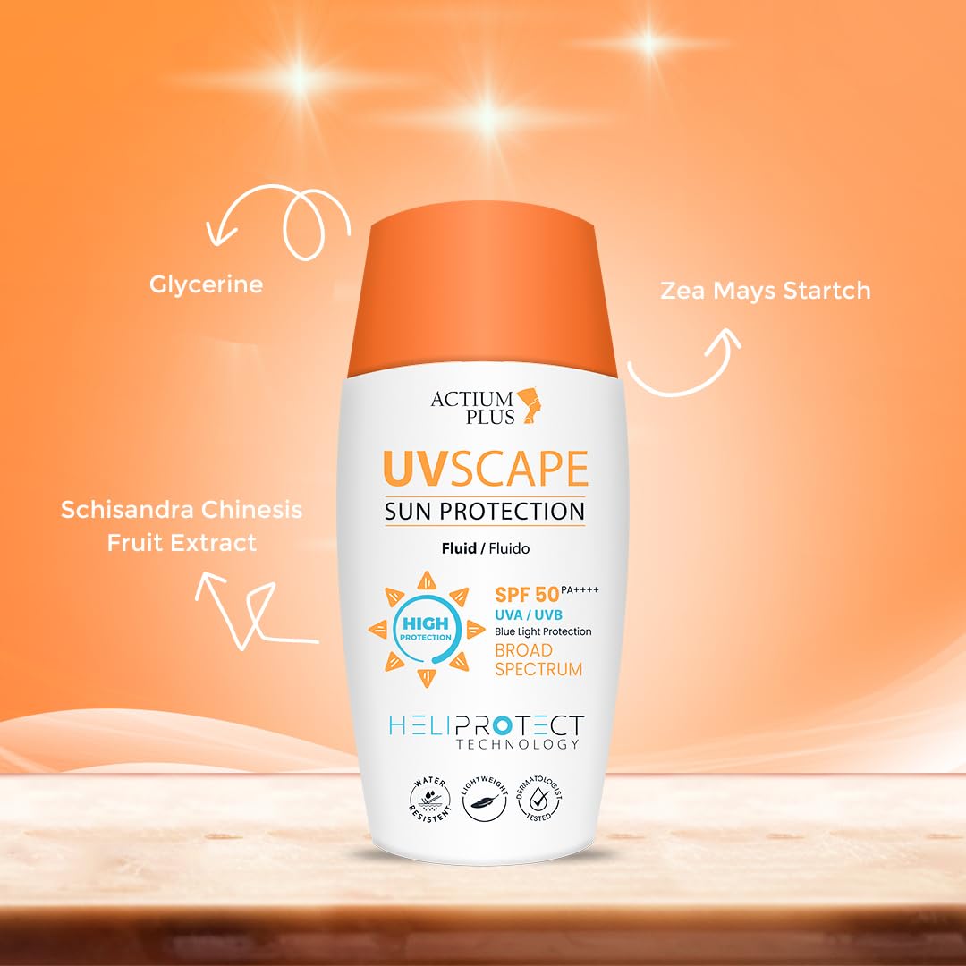 UVScape SPF 50 PA++++ Invisible Sunscreen Fluid | Ultra-Light Daily Sun Protection with Blue Light Shield, 24H Hydration & Soothing Formula | 50 ml
