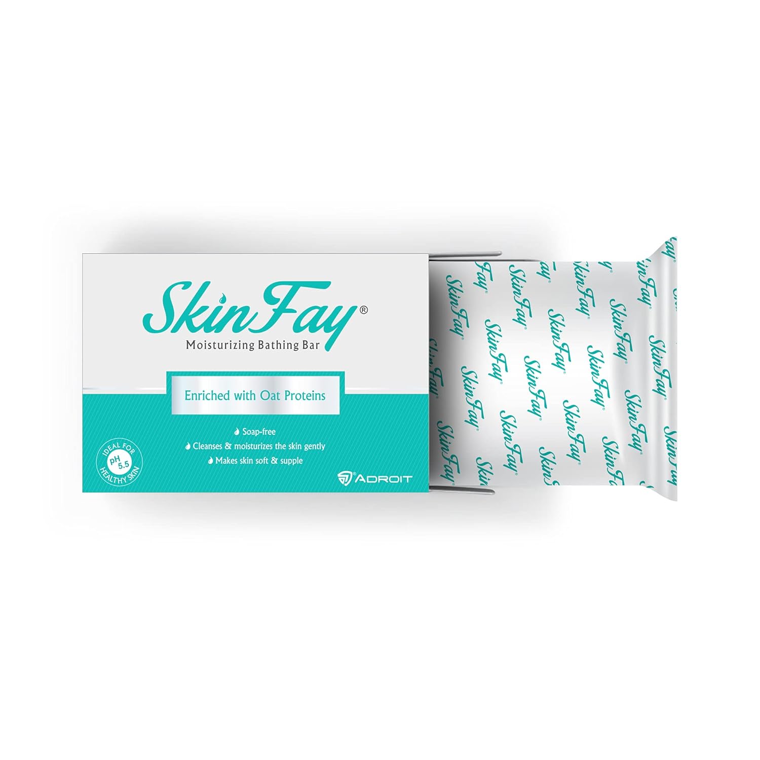 Skinfay Bathing Bar | Enriched with Oat Proteins & Aloe vera extract | Lipid Layer Enhancing Technology | Supple Skin | Mild & Gentle Soap | Soap-free | Skin-friendly | Vegetarian | 75g ( Pack of 4 )