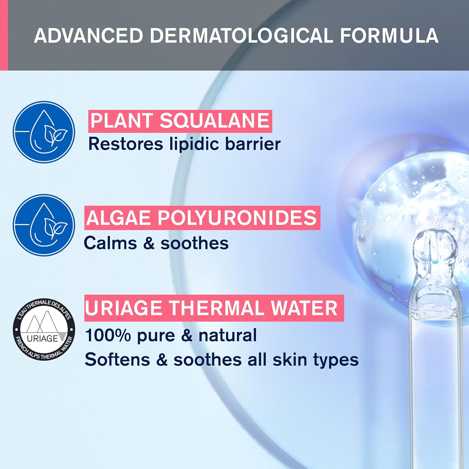 Uriage Tolederm Face Soothing Cream for Intolerant, Sensitive Skin, 40ml - Instantly Soothes, Hydrates & Comforts - Light Minimalist Formula for High-tolerance - No Preservatives, Fragrance-Free