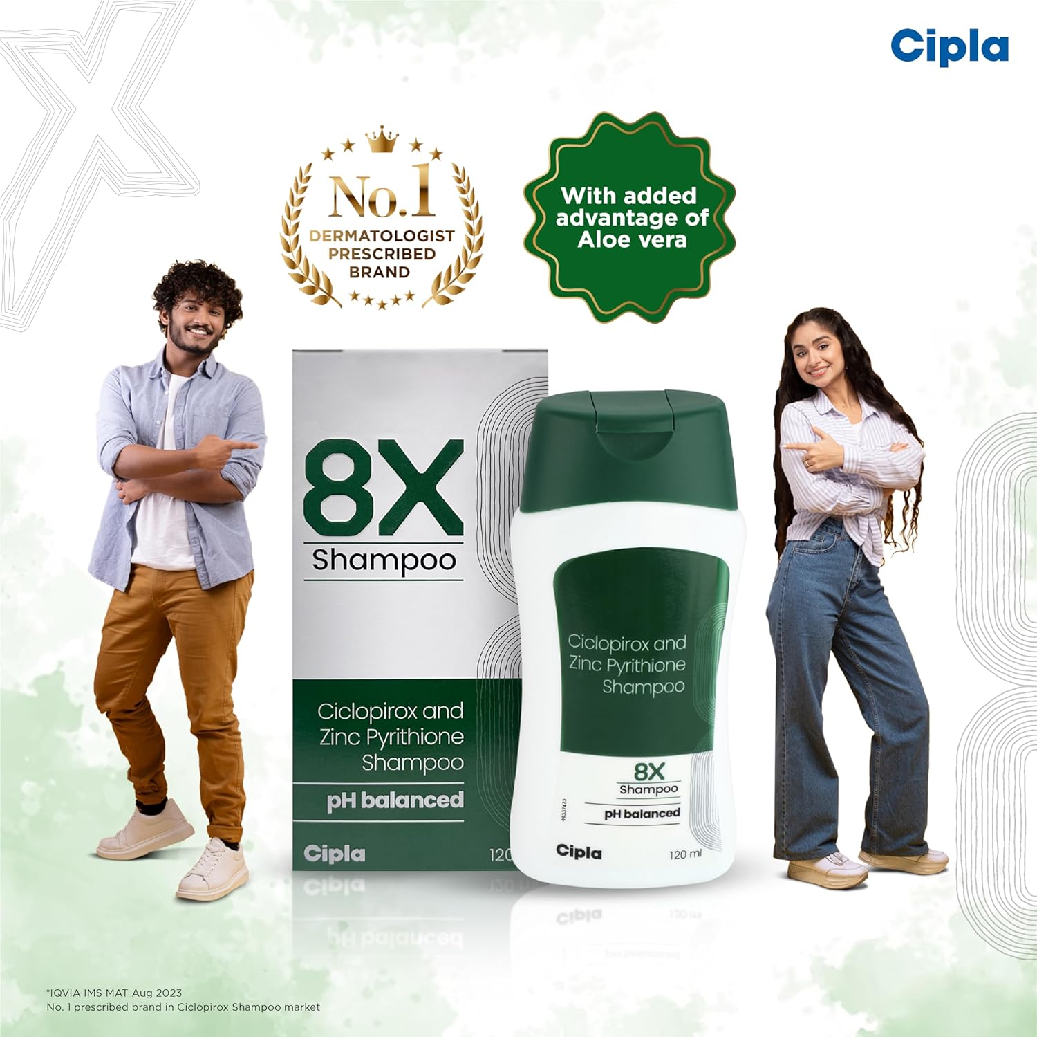 8X Shampoo with Ciclopirox and Zinc Pyrithione, 120g