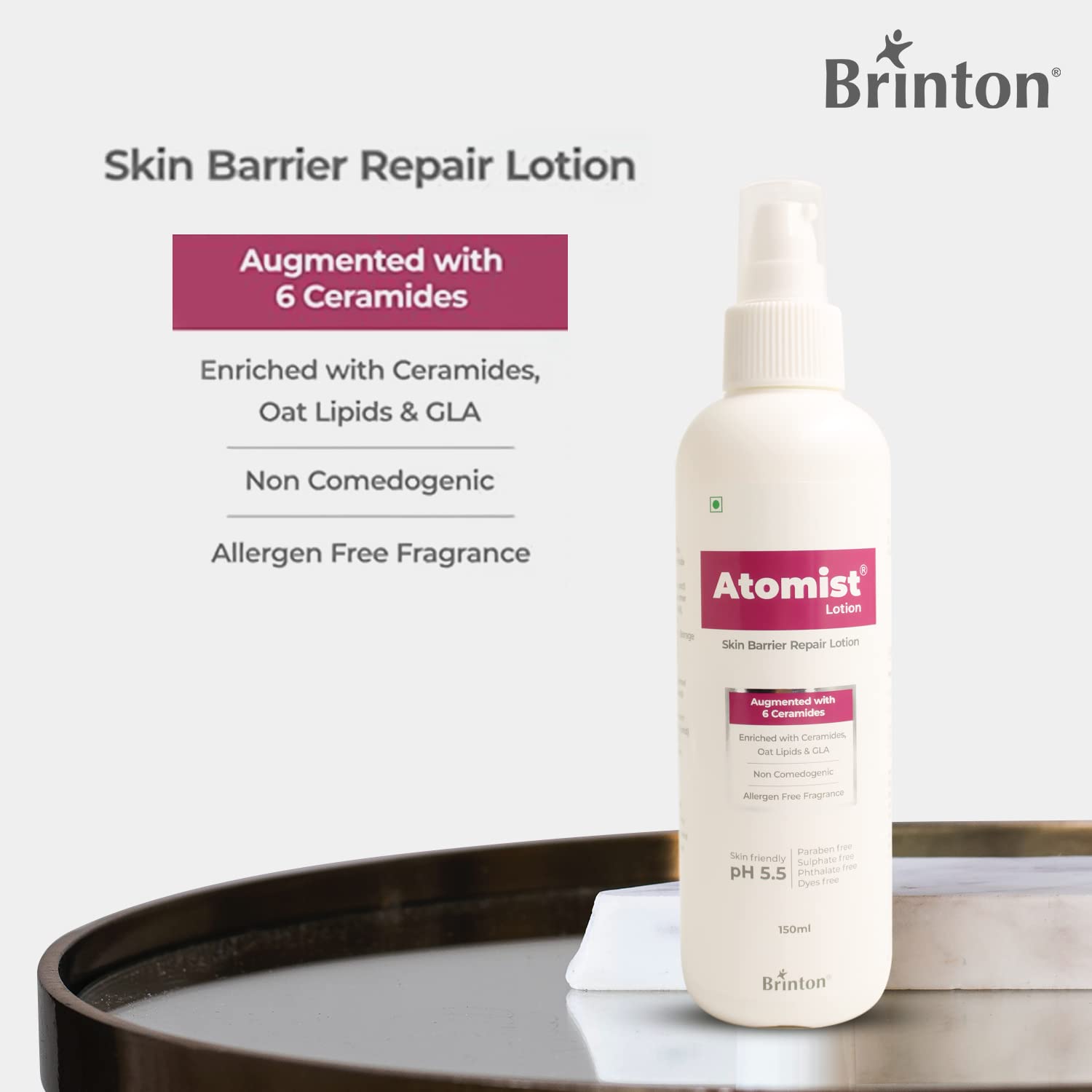 Atomist Skin Barrier Repair Cream / Lotion  for Dry and Itchy Skin | Enriched with Ceramides, Oats Lipids & GLA | Non Comedogenic & Dermatologically Tested