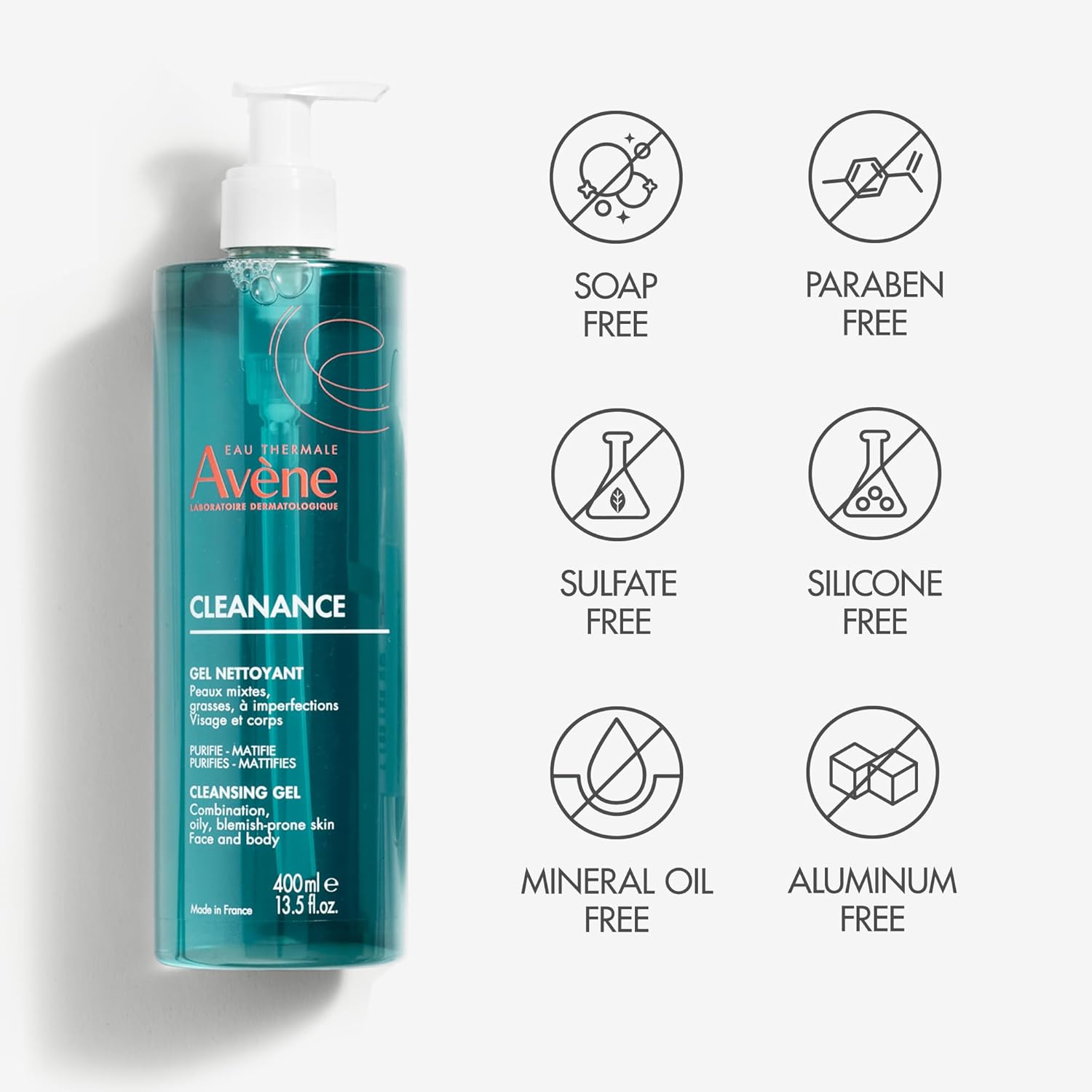 Avene Cleanance Cleansing Gel I Face wash for Oily, Acne, Sensitive, Blemish Prone Skin I Foaming Gel Gentle Skin Cleanser I Purifies and Mattifies Skin I Reduces blackheads and Sebum Production