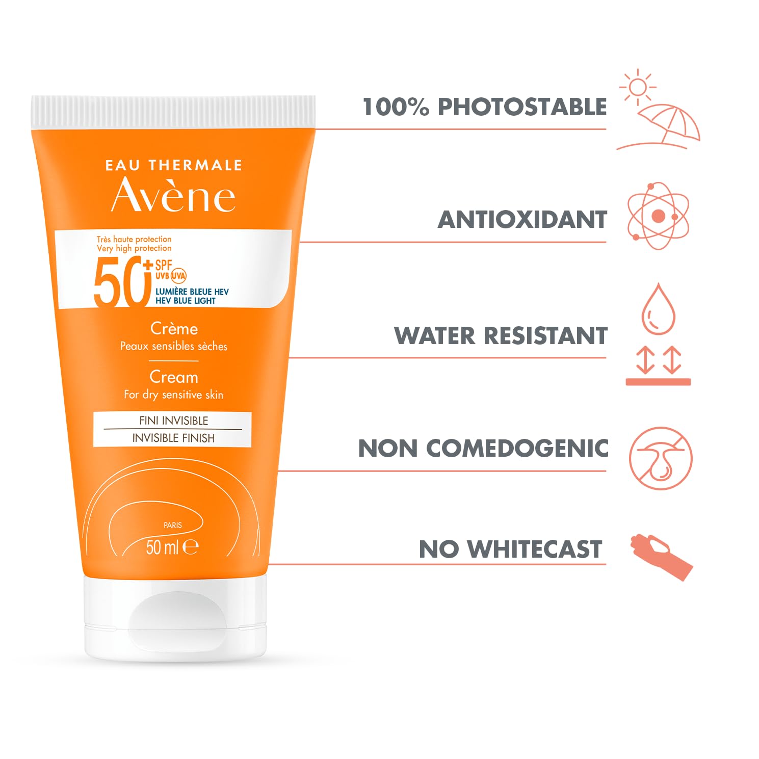 Avene Very High Protection SPF 50 + Sunscreen Cream, 50 ml