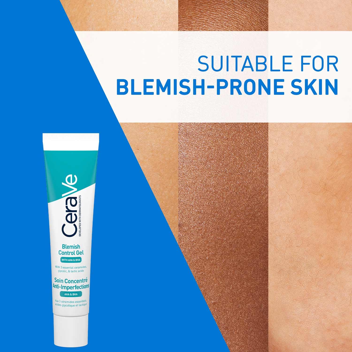 CeraVe Blemish Control Gel with 2% Salicylic Acid and Niacinamide, Treats Blemish-Prone Skin By Reducing Acne and Blackheads. Acne Spot Treatment Gel Minimises Pores & Prevents Breakouts, 40ml