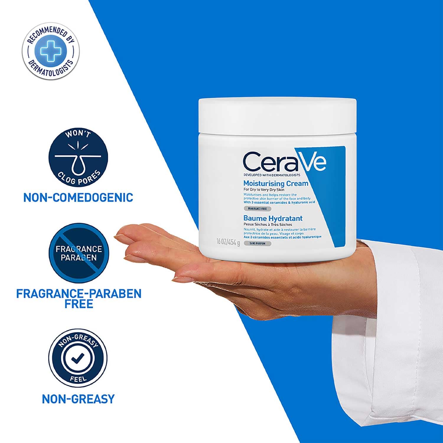 CeraVe Moisturizing Cream For Dry To Very Dry Skin - Formulated with 3 Essential Ceramides And Hyaluronic Acid | Non-Comedogenic Moisturizer For Face and Body