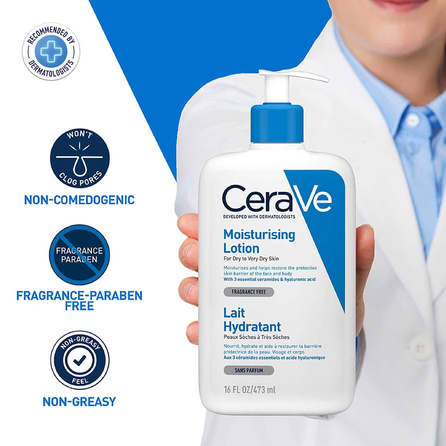 CeraVe Moisturizing Lotion For Dry Skin - Formulated With 3 Essential Ceramides And Hyaluronic Acid | Non-Comedogenic, Oil Free And Fragrance-Free Body Lotion