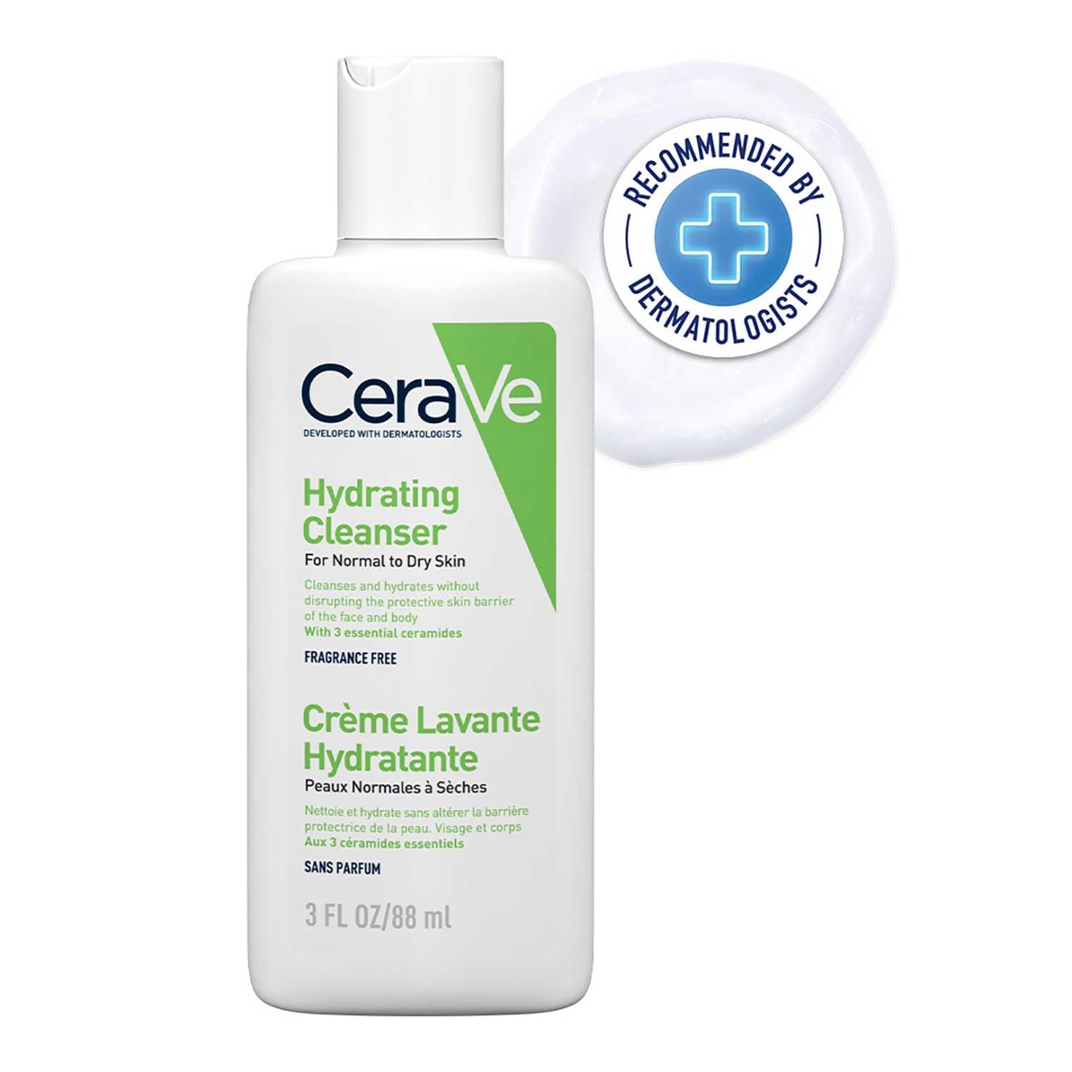 CeraVe Hydrating Cleanser For Normal To Dry Skin - Non-Foaming Face Wash with Hyaluronic Acid And Ceramides | Non-Comedogenic, Non-Irritating And Fragrance-Free Cleanser