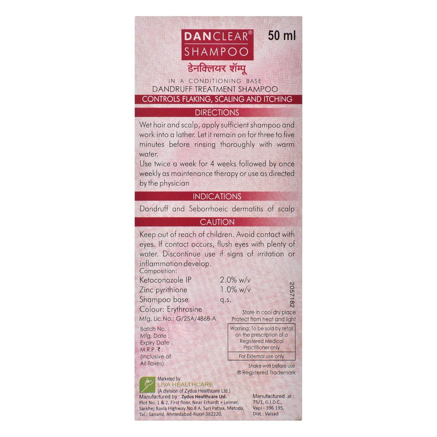 Danclear Shampoo with Ketoconazole and Zinc Pyrithione