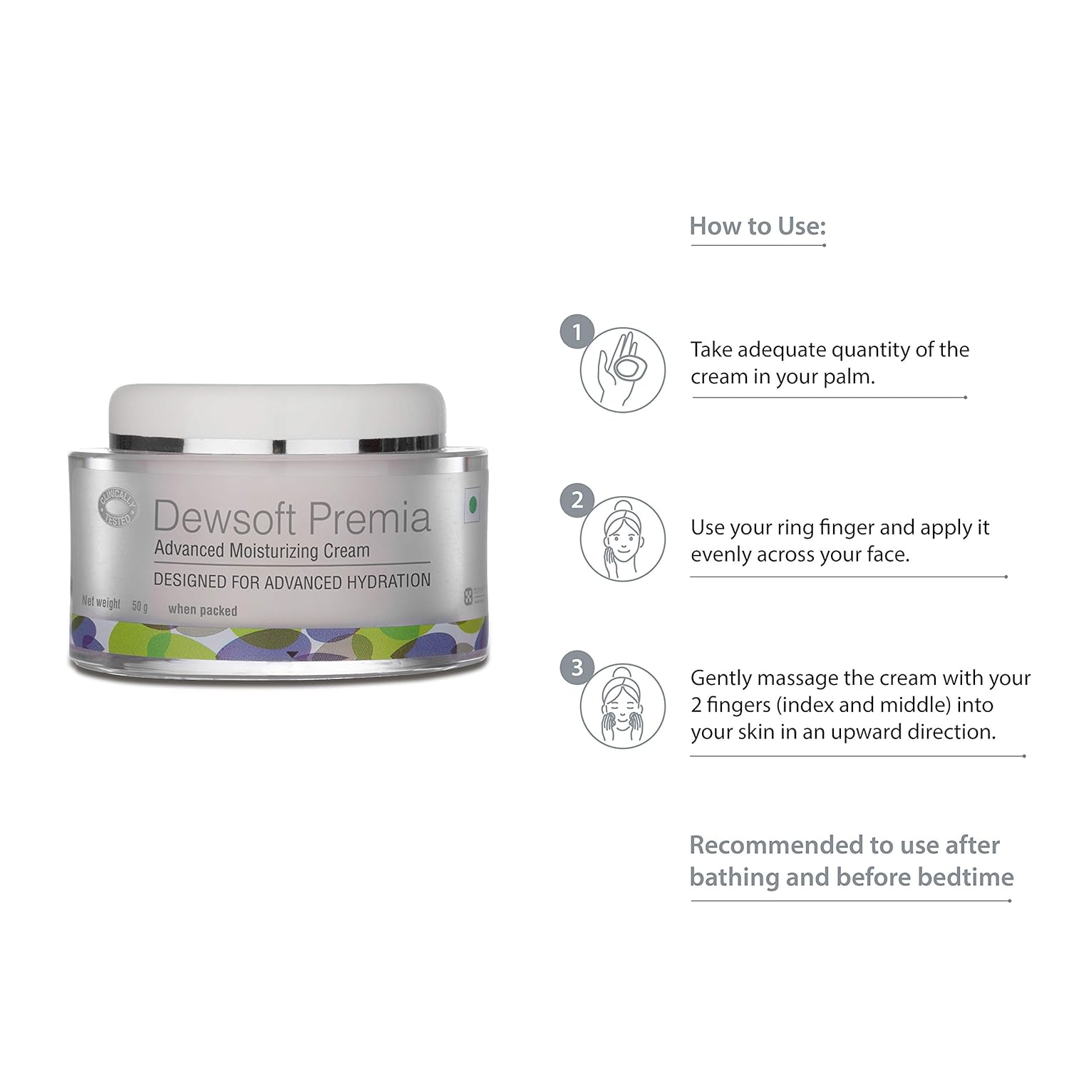 Dewsoft Premia, Advanced Moisturizing Cream. Delivers Anti-aging Benefits, 50g