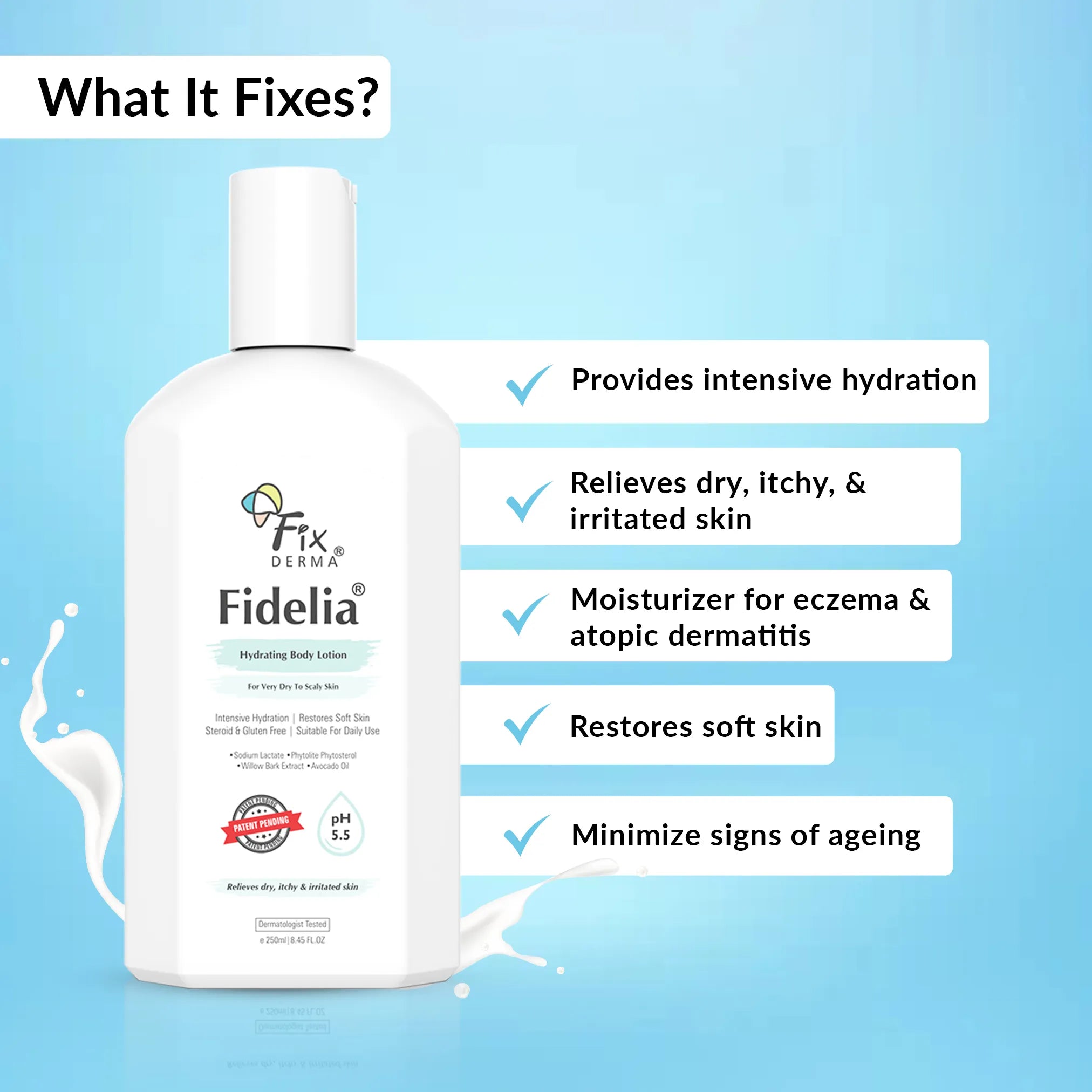 Fidelia Hydrating Body Lotion | Intensive Body Lotion to Revitalize Dry & Scaly Skin