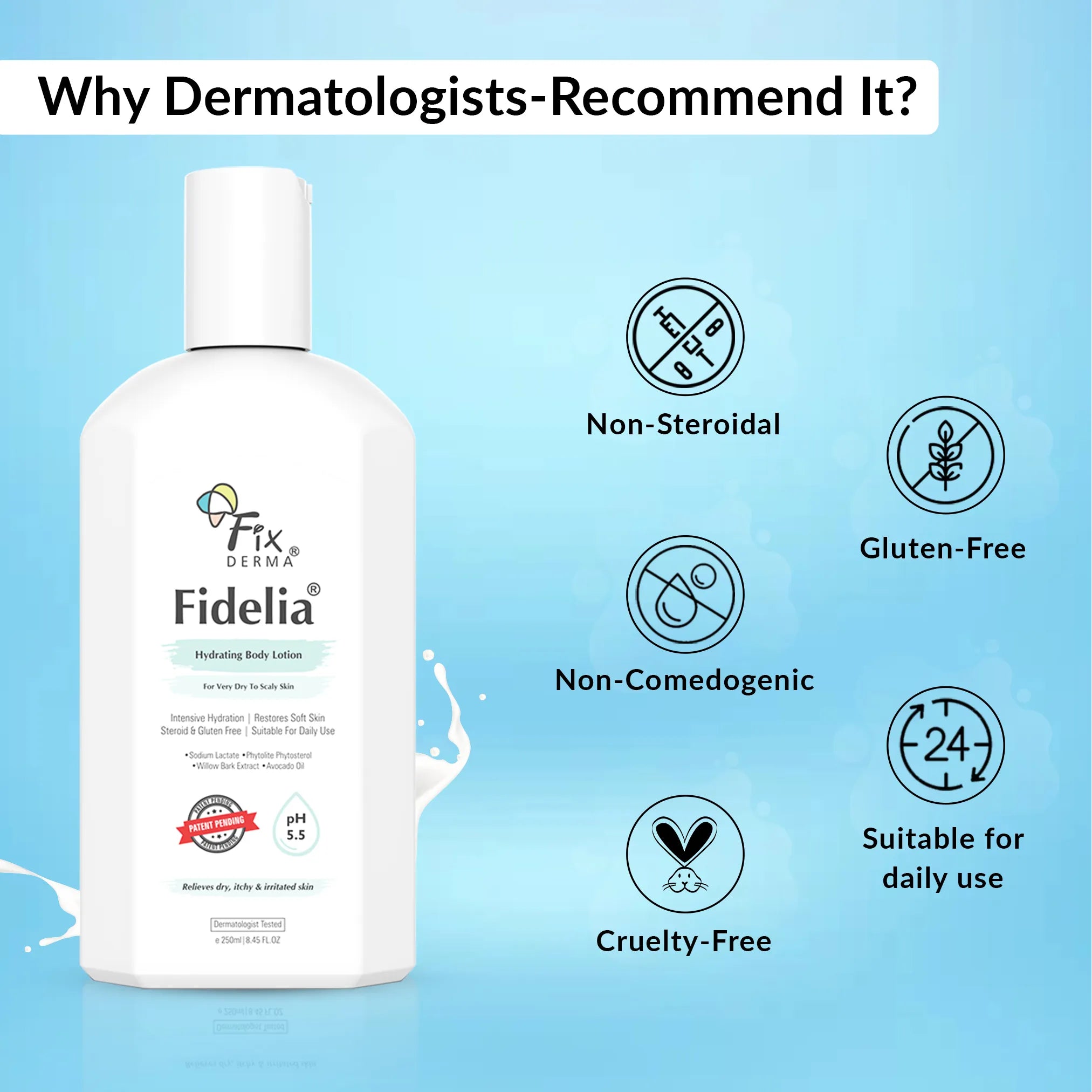 Fidelia Hydrating Body Lotion | Intensive Body Lotion to Revitalize Dry & Scaly Skin
