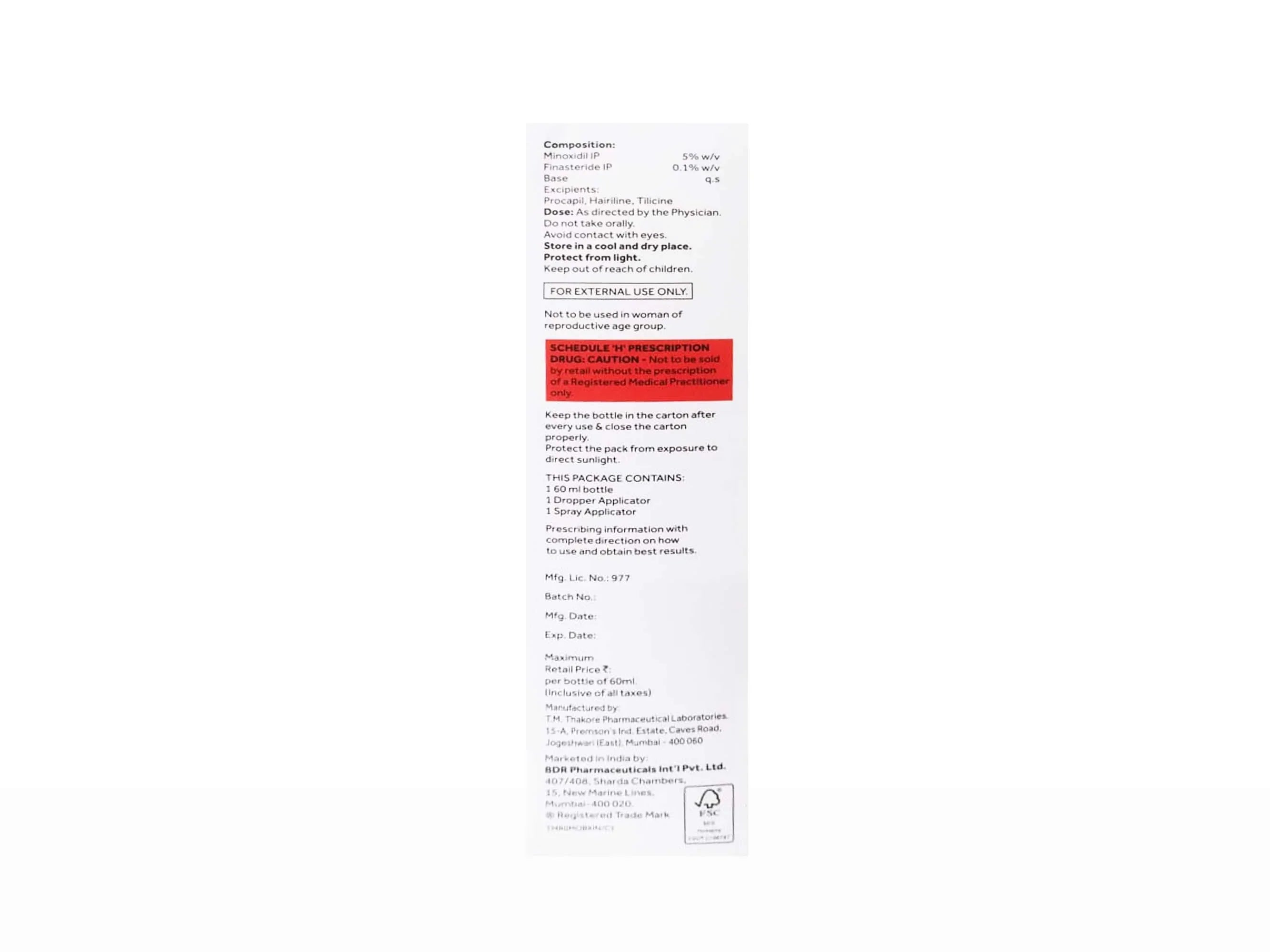Fultress-F Plus 5% Topical Solution | 60 ml