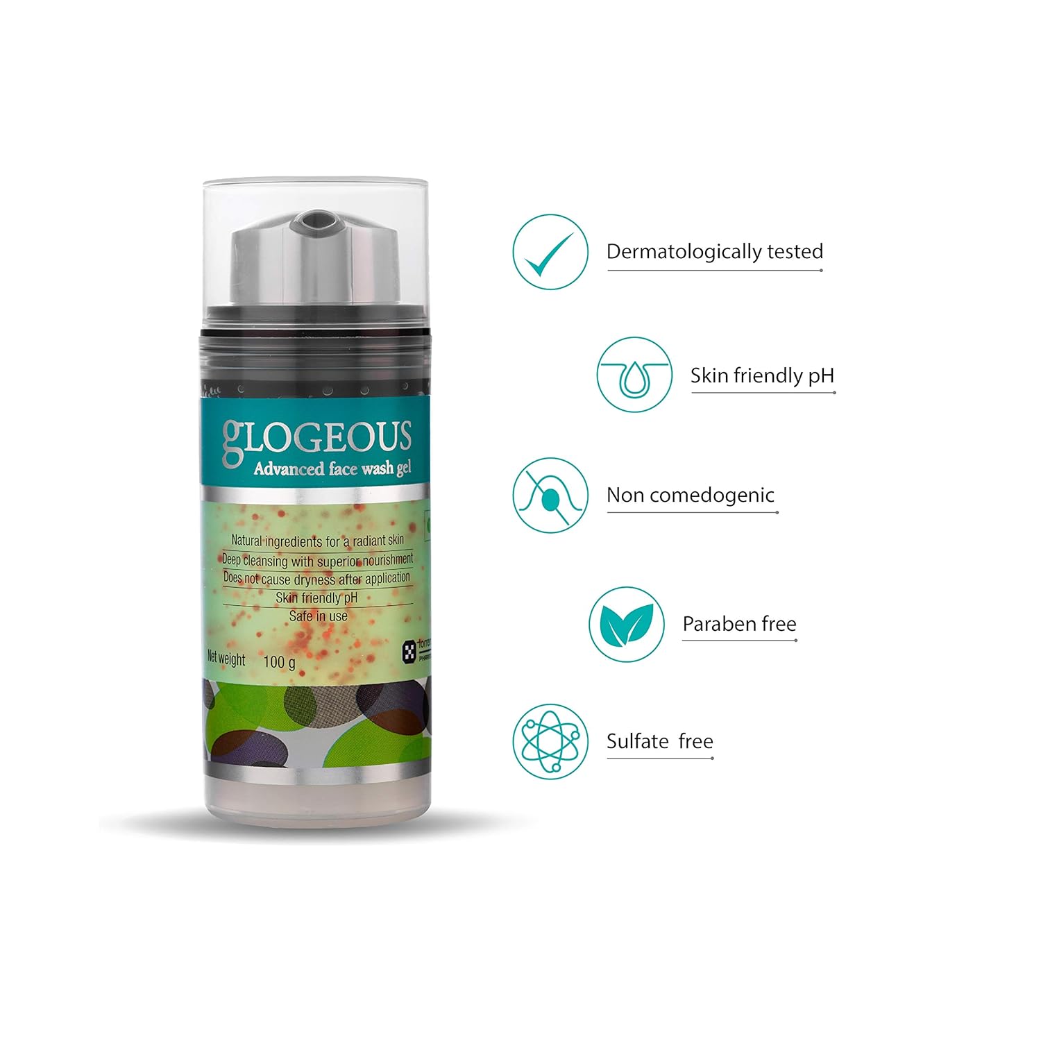 Glogeous Advanced Face Wash Gel, For Rejuvenated And Glowing Skin, 100g