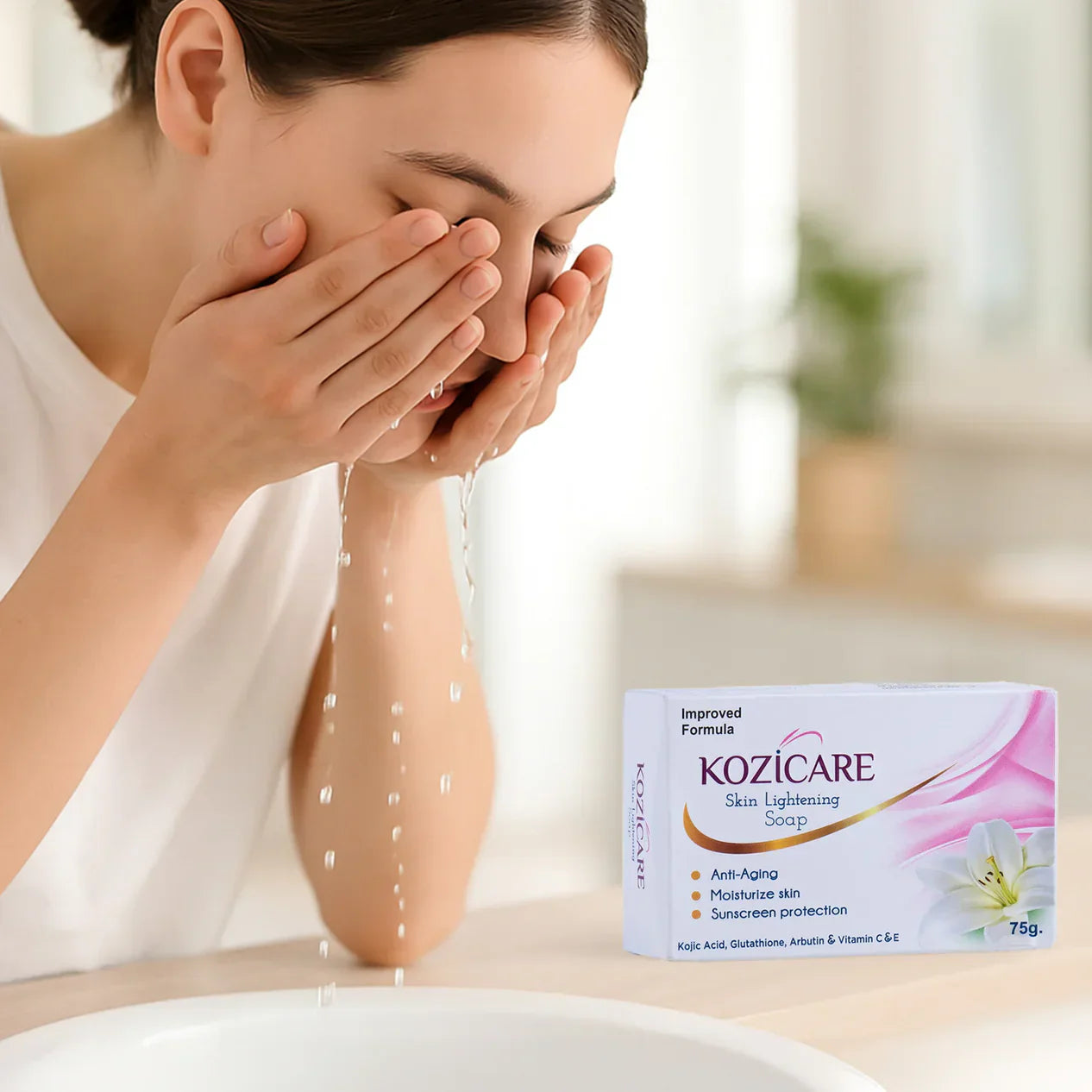 Kozicare Kojic Acid Soap Bar | Glutathione Soap | Soaps For Bath | Bath Soap Combo Offers | Anti Aging Properties & Glow | Bath Soap for Men & Women | Moisturize Skin & Excess Oil Control - Pack of 3