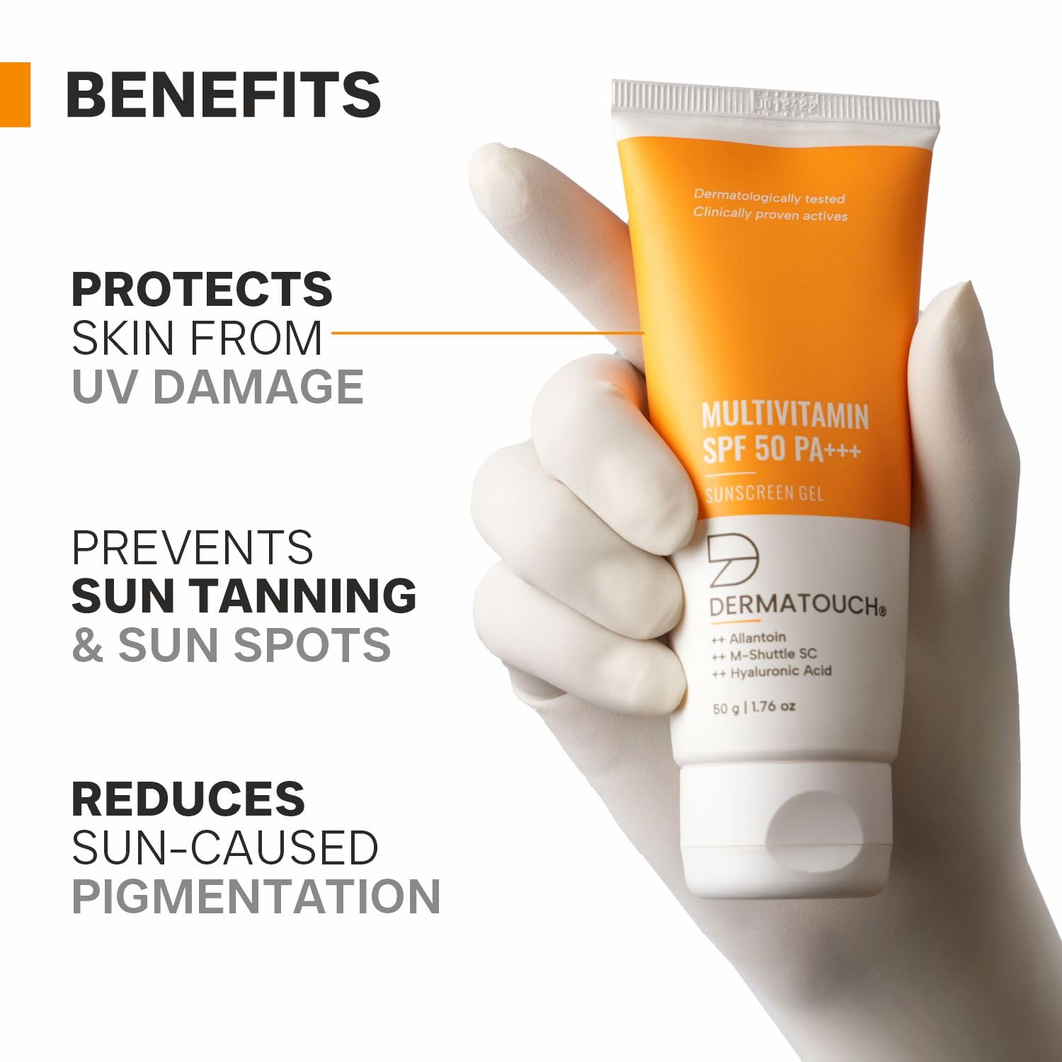 DERMATOUCH Multivitamin SPF 50 Pa+++ Sunscreen Gel For All Skin Types | Uva-Uvb Protection |Zero White Cast | Unisex ( Pack of 2 )