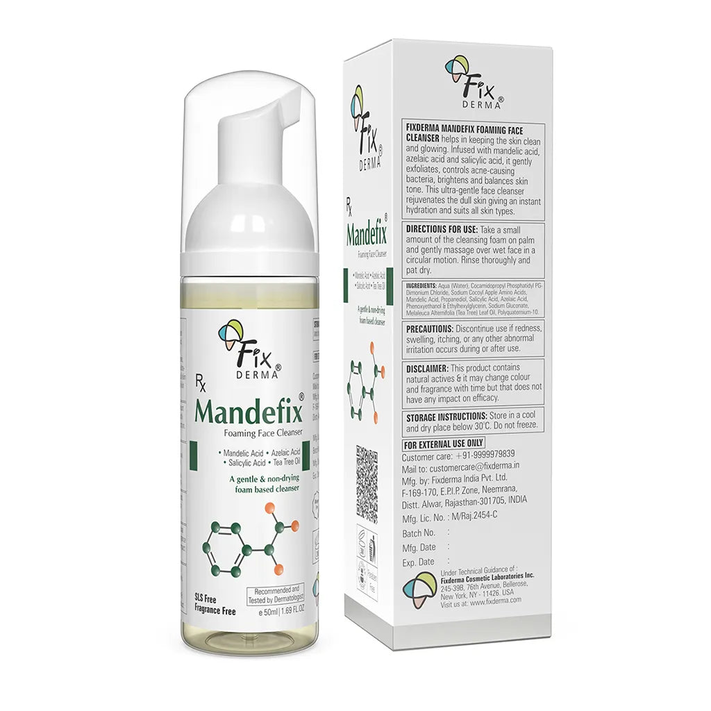 Mandefix Foaming Face Cleanser | A mild exfoliating cleanser for acne prone skin