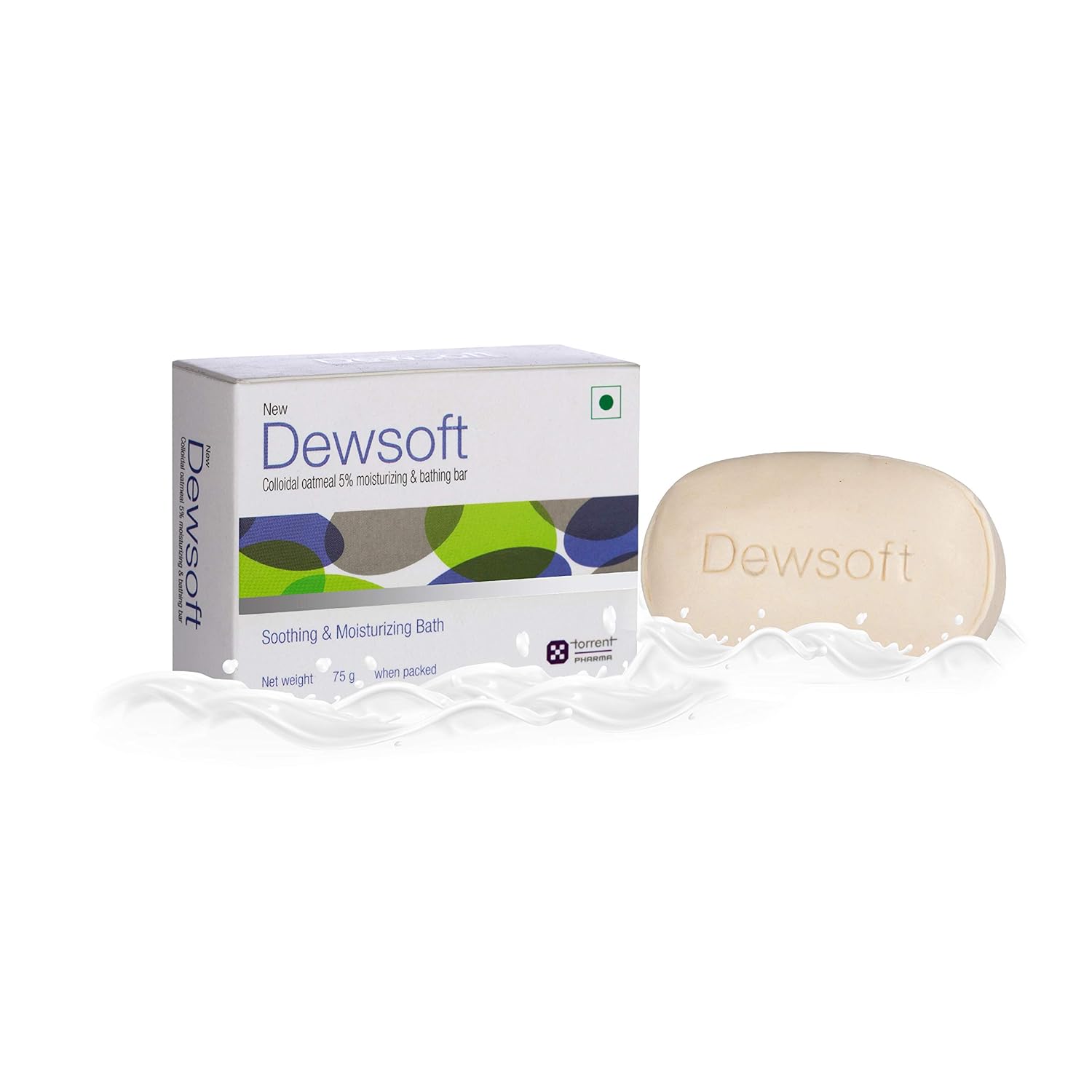 New Dewsoft Soap, Colloidal Oatmeal Based Moisturizing Soap, 75g (Pack of 3 )