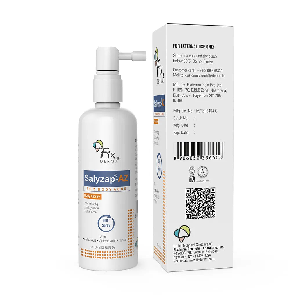 Salyzap-AZ Body Spray, 100 ml | An Innovative 360° Spray for Back & Body Acne