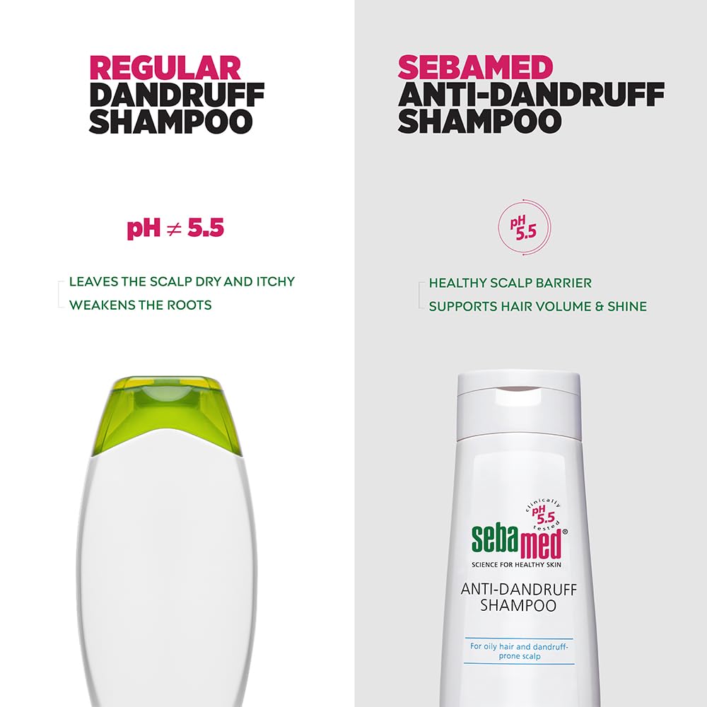 Sebamed Anti Dandruff Shampoo 200 ml | pH 5.5 | Reduces dandruff, scalp itching and irritation | Piroctone Olamine | Phthalates, SLS, Toxin and Parabens free | 50% dandruff reduction in 2 weeks