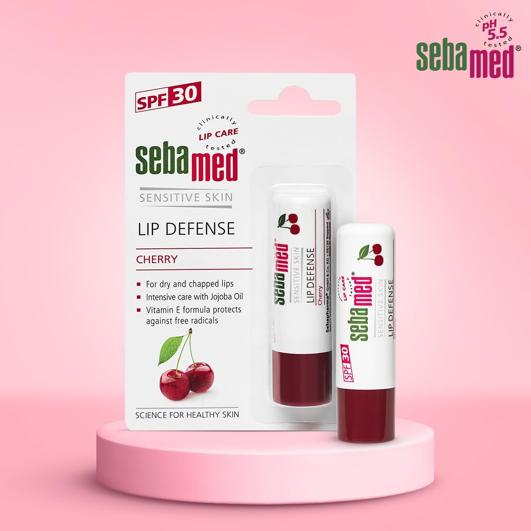 Sebamed Lip Defense Lip Balm With SPF 30 + Vit E | Regenerates Dry, Chapped Lips | Intensive Care With Vit E, Jojoba Oil & Chamomile |Clinically Tested | For Men & Women, 4.8g