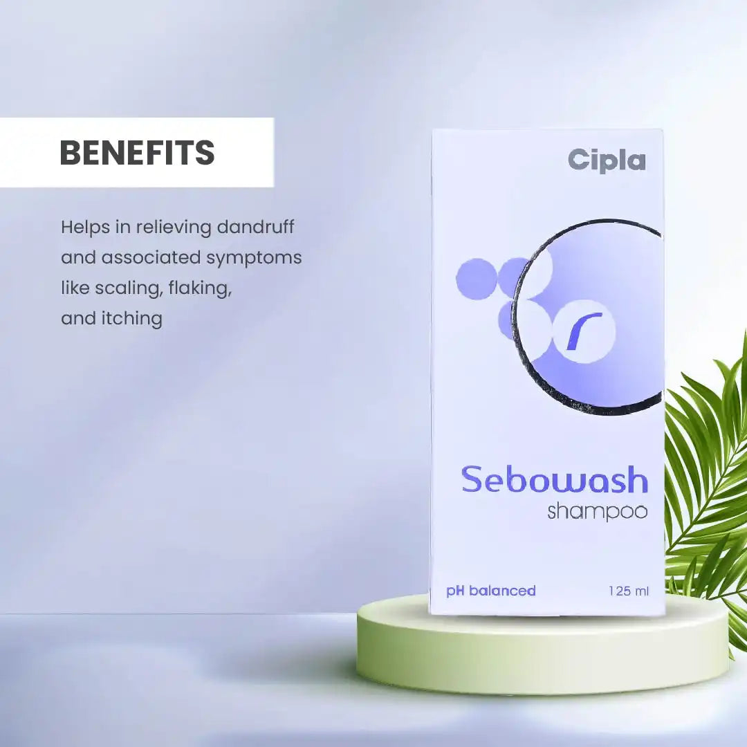 Sebowash Shampoo for Anti-Dandruff, Treat Itchy Scalp and Reduce Fungus, 125 ml