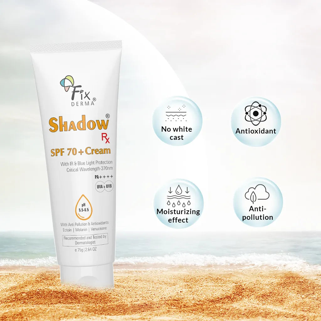 Shadow SPF 70+ Cream, 75g | Protects from Harmful UV, IR radiations and Blue Light