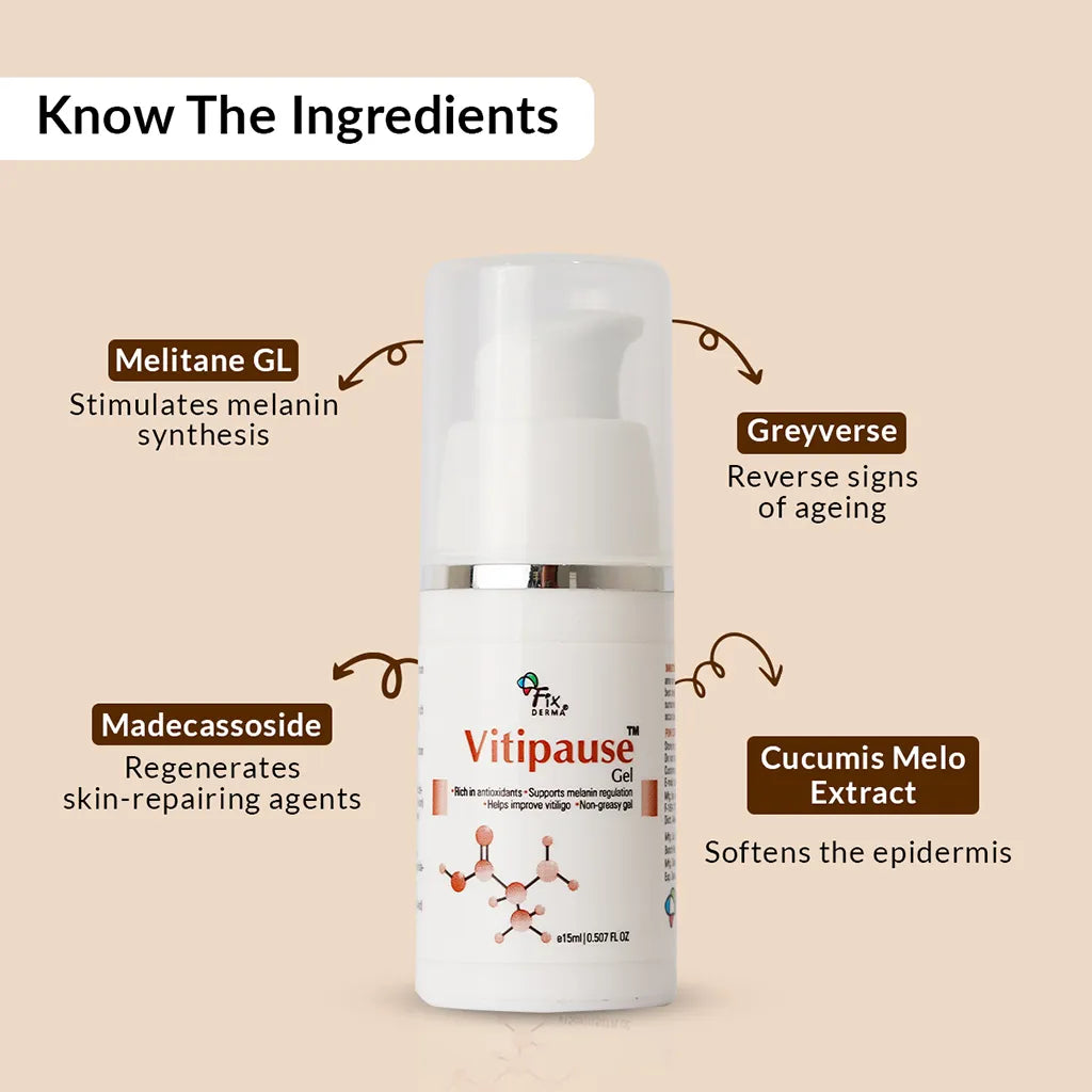 Vitipause Gel, 15 ml | A pigment-regulating formula to improve Vitiligo concerns